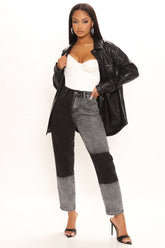 Hits Different Zero Stretch Mom Jean - Black/combo Ins Street